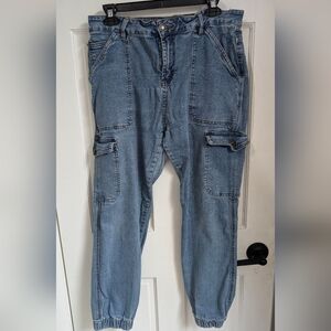 Women's Blue Cargo Jeans